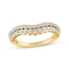 Thumbnail Image 1 of Diamond Scalloped Two-Row Anniversary Ring 1/2 ct tw 14K Yellow Gold