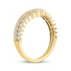 Thumbnail Image 2 of Diamond Scalloped Two-Row Anniversary Ring 1/2 ct tw 14K Yellow Gold