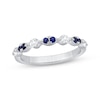 Thumbnail Image 1 of Blue Sapphire & Diamond Anniversary Ring 1/4 ct tw 10K White Gold