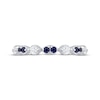 Thumbnail Image 3 of Blue Sapphire & Diamond Anniversary Ring 1/4 ct tw 10K White Gold