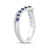 Thumbnail Image 2 of Diamond & Blue Sapphire Crossover Chevron Anniversary Ring 1/6 ct tw 14K White Gold