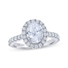 Thumbnail Image 1 of THE LEO Legacy Lab-Grown Diamond Oval-Cut Halo Engagement Ring 2 ct tw 14K White Gold