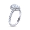 Thumbnail Image 2 of THE LEO Legacy Lab-Grown Diamond Oval-Cut Halo Engagement Ring 2 ct tw 14K White Gold