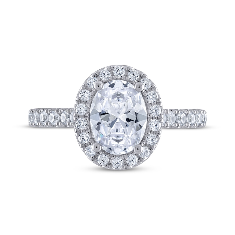 Main Image 3 of THE LEO Legacy Lab-Grown Diamond Oval-Cut Halo Engagement Ring 2 ct tw 14K White Gold