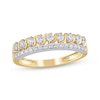 Thumbnail Image 1 of Diamond Two-Row Swirl Anniversary Ring 1/2 ct tw 14K Yellow Gold