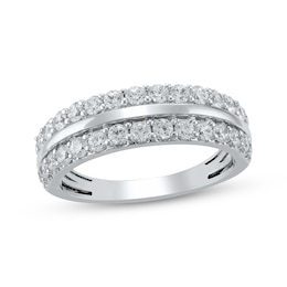 Diamond Two-Row Anniversary Ring 1 ct tw 14K White Gold
