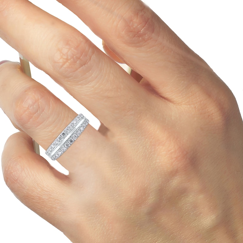 Diamond Two-Row Anniversary Ring 1 ct tw 14K White Gold