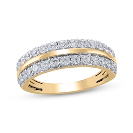 Diamond Two-Row Anniversary Ring 1 ct tw 14K Yellow Gold
