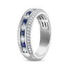 Thumbnail Image 2 of Blue Sapphire & Diamond Anniversary Ring 1/2 ct tw 14K White Gold