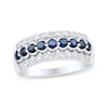 Thumbnail Image 1 of Blue Sapphire & Diamond Anniversary Ring 1/2 ct tw 10K White Gold