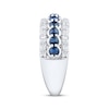 Thumbnail Image 2 of Blue Sapphire & Diamond Anniversary Ring 1/2 ct tw 10K White Gold