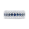 Thumbnail Image 4 of Blue Sapphire & Diamond Anniversary Ring 1/2 ct tw 10K White Gold