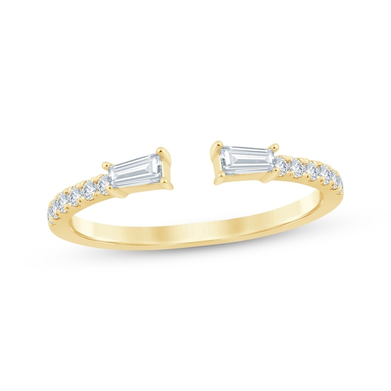 Baguette & Round-Cut Diamond Deconstructed Anniversary Ring 1/3 ct tw 14K Gold