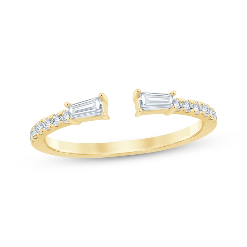 Main Image 1 of Baguette & Round-Cut Diamond Deconstructed Anniversary Ring 1/3 ct tw 14K Yellow Gold