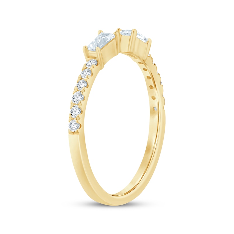 Main Image 2 of Baguette & Round-Cut Diamond Deconstructed Anniversary Ring 1/3 ct tw 14K Yellow Gold