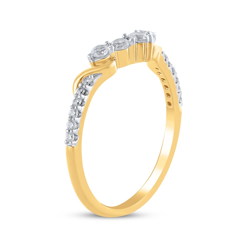 Main Image 2 of Diamond Contour Anniversary Ring 1/3 ct tw 14K Yellow Gold