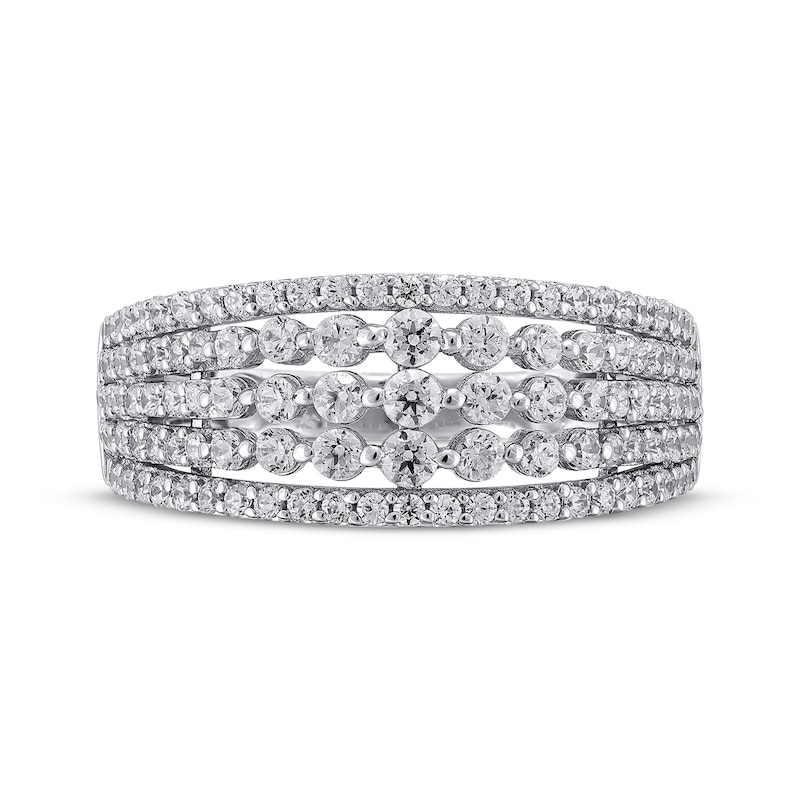 Main Image 3 of Diamond Five-Row Anniversary Ring 1 ct tw 14K White Gold