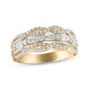 Thumbnail Image 1 of Baguette & Round-Cut Diamond Twist Anniversary Ring 3/4 ct tw 14K Yellow Gold