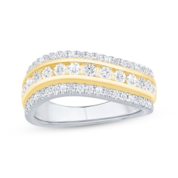 Now + Forever Diamond Wave Anniversary Ring 1 ct tw 14K Two-Tone Gold