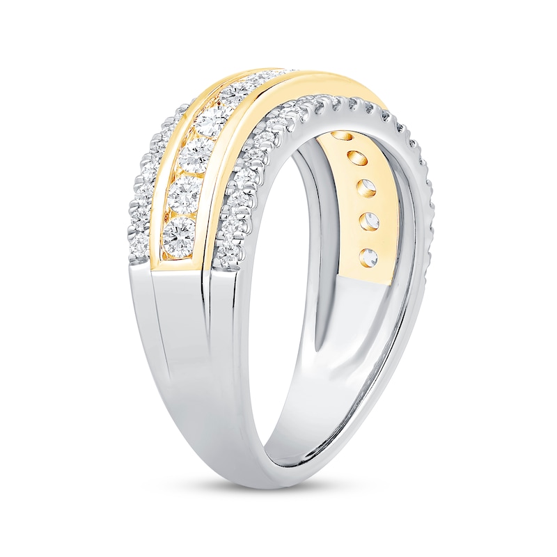 Main Image 2 of Diamond Wave Anniversary Ring 1 ct tw 14K Two-Tone Gold