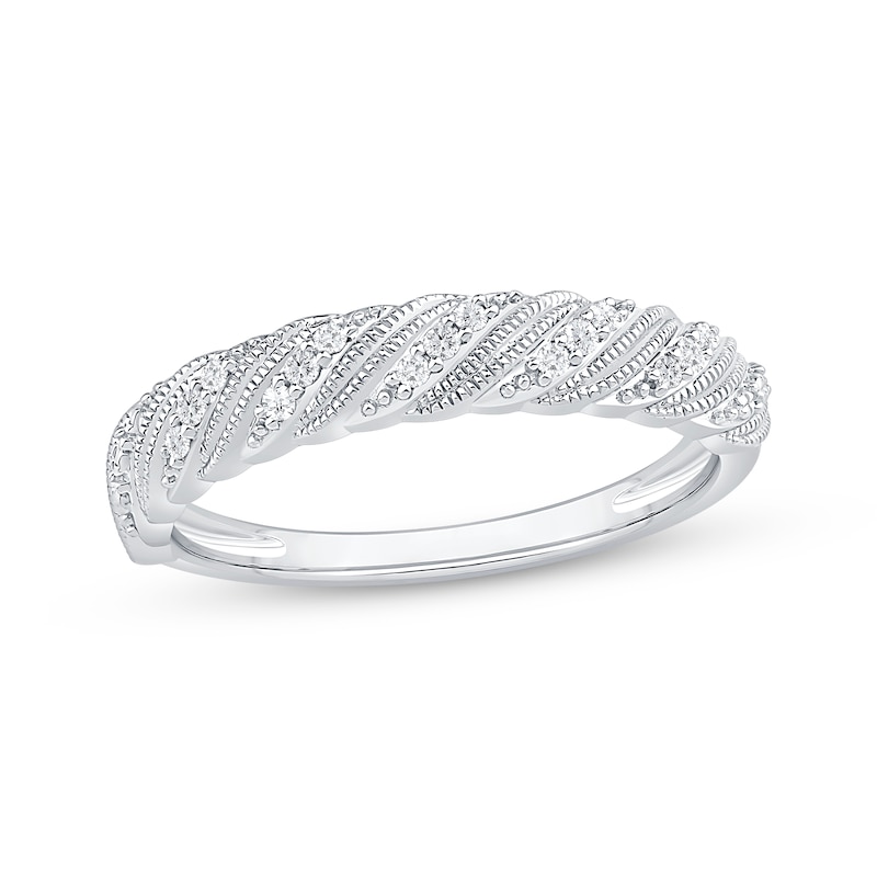 Main Image 1 of Vintage-Inspired Diamond Anniversary Ring 1/15 ct tw 10K White Gold