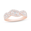 Thumbnail Image 1 of Round-Cut Diamond Twist Anniversary Ring 1/4 ct tw 14K Rose Gold