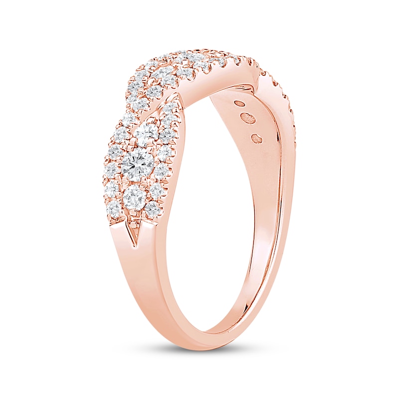 Main Image 2 of Round-Cut Diamond Twist Anniversary Ring 1/4 ct tw 14K Rose Gold