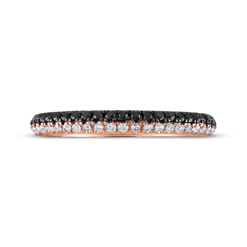 Main Image 3 of Black & White Diamond Anniversary Ring 1/3 ct tw 10K Rose Gold