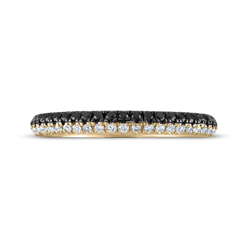 Main Image 3 of Now + Forever Black & White Diamond Anniversary Ring 1/3 ct tw 10K Yellow Gold