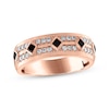 Thumbnail Image 0 of Men's Square-Cut Black Diamond & White Diamond Wedding Band 5/8 ct tw 10K Rose Gold