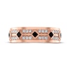 Thumbnail Image 2 of Men's Square-Cut Black Diamond & White Diamond Wedding Band 5/8 ct tw 10K Rose Gold