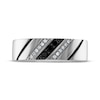 Thumbnail Image 2 of Men's Black & White Diamond Diagonal Wedding Band 1/6 ct tw 10K White Gold