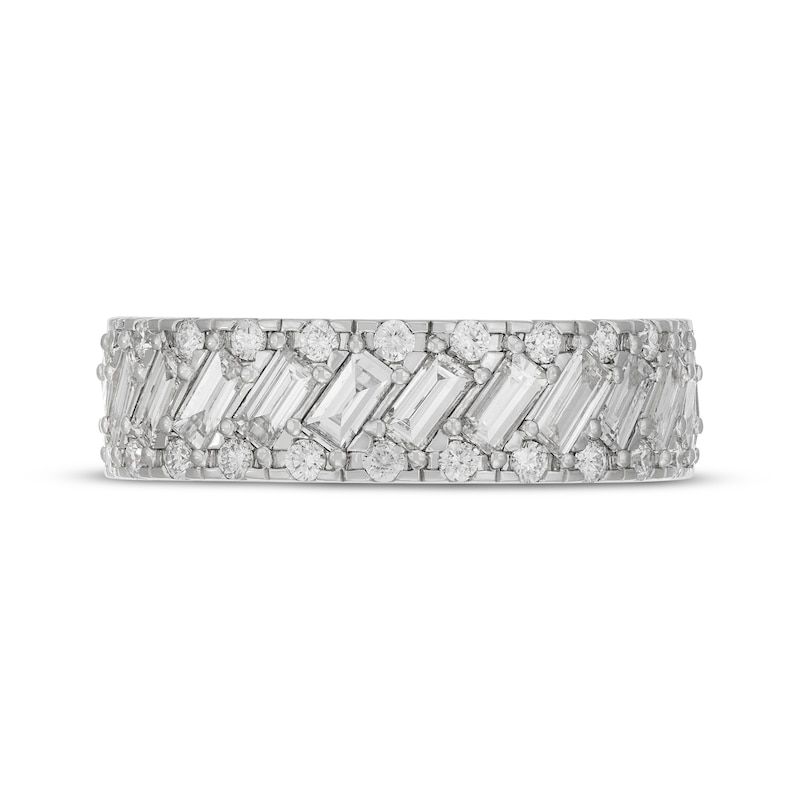 Men's Neil Lane Artistry Baguette & Round-Cut  Lab-Grown diamond Wedding Band 2 ct tw 14K White Gold