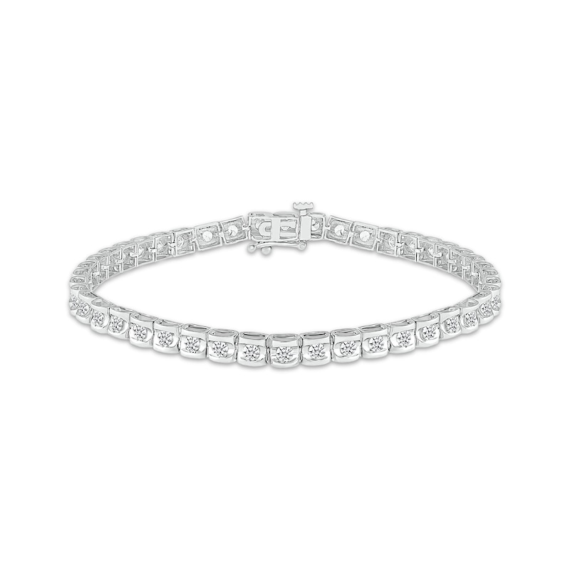 Main Image 1 of Lab-Grown Diamonds by KAY Link Bracelet 2 ct tw 10K White Gold 7&quot;