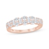 Thumbnail Image 1 of Baguette & Round-Cut Diamond Anniversary Ring 5/8 ct tw 14K Rose Gold