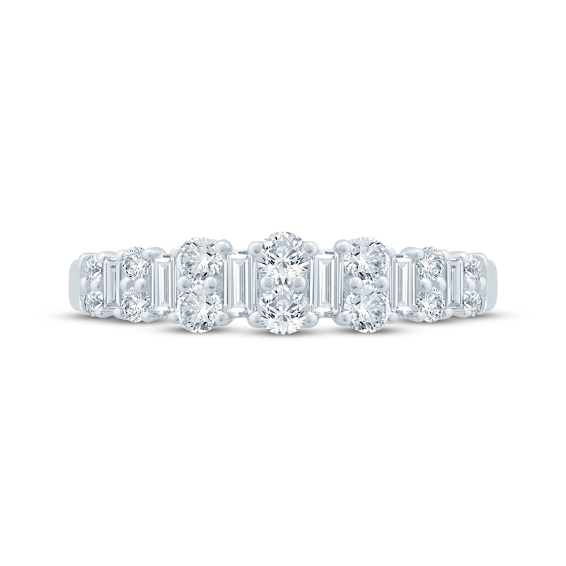 Main Image 3 of Now + Forever Baguette & Round-Cut Diamond Anniversary Ring 5/8 ct tw 14K White Gold