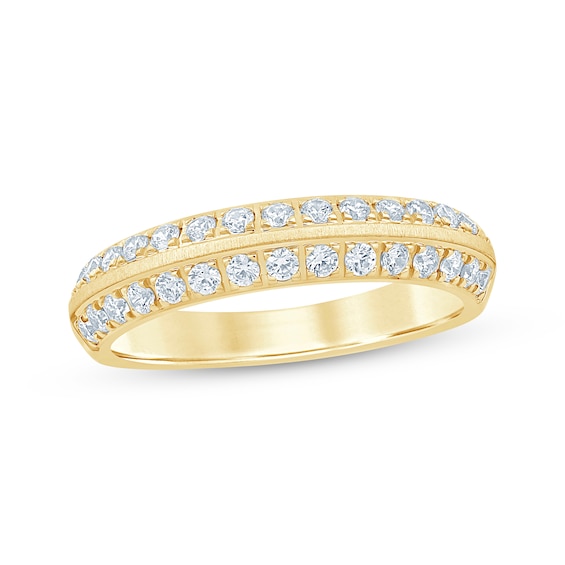 Diamond Two-Row Beveled Anniversary Ring 1/2 ct tw 10K Yellow Gold