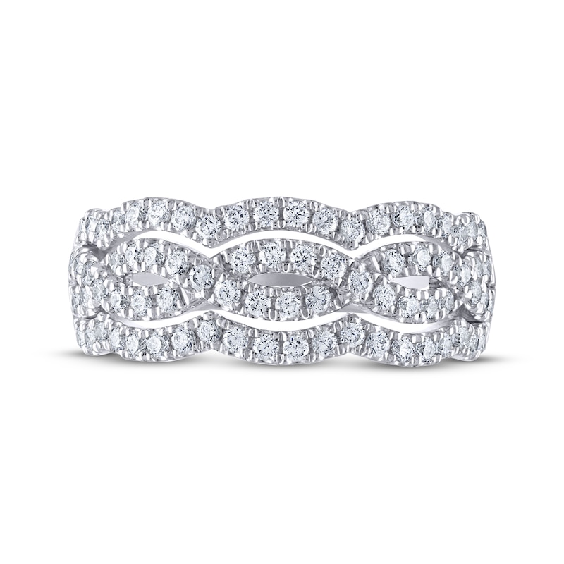 Main Image 3 of THE LEO Diamond Scalloped Twist Anniversary Band 3/4 ct tw 14K White Gold