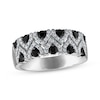 Thumbnail Image 0 of Black & White Diamond Wishbone Pattern Anniversary Ring 7/8 ct tw 14K White Gold