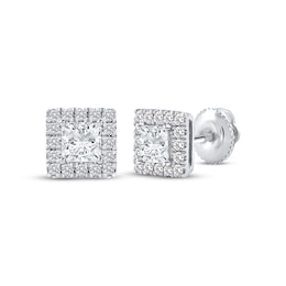 Lab-Created Diamonds by KAY Princess-Cut Stud Earrings 1 ct tw 14K White Gold (F/SI2)