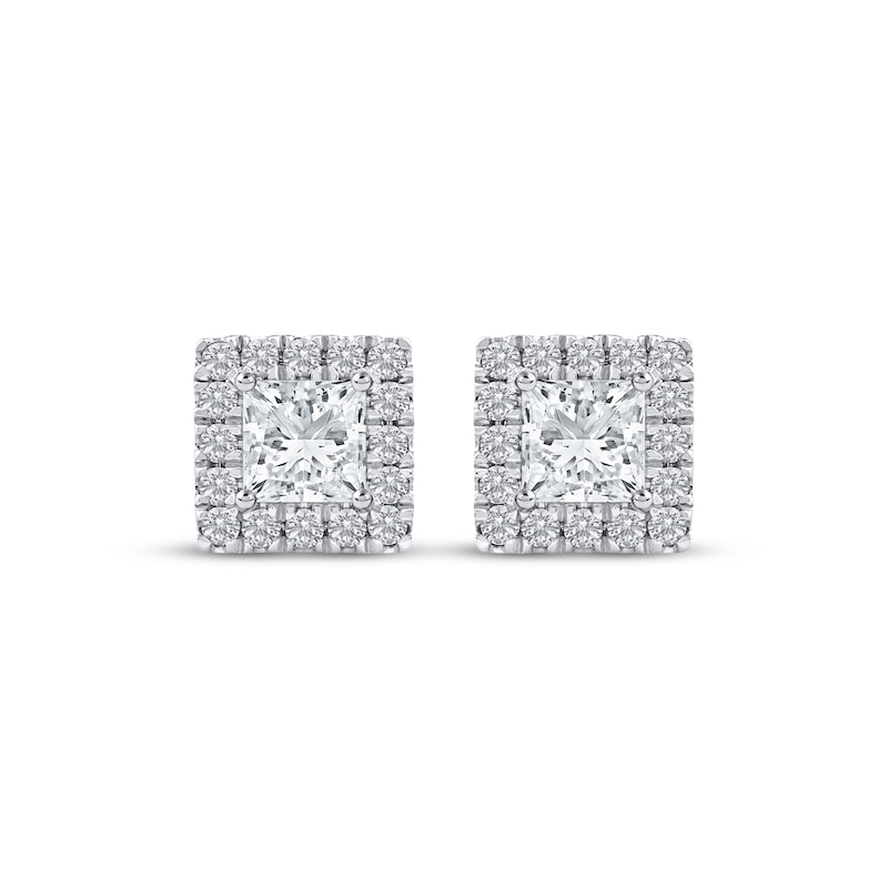 Lab-Created Diamonds by KAY Princess-Cut Stud Earrings 1 ct tw 14K White Gold (F/SI2)