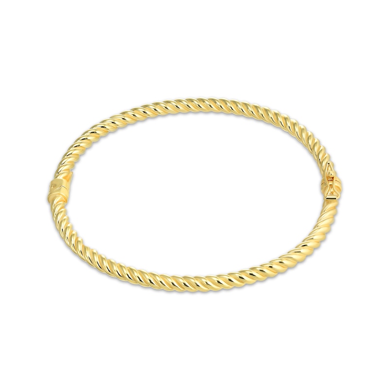 Reaura Diamond Twist Bangle Bracelet 14K Yellow Gold