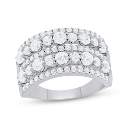 Now + Forever Diamond Multi-Row Anniversary Ring 2 ct tw 14K White Gold