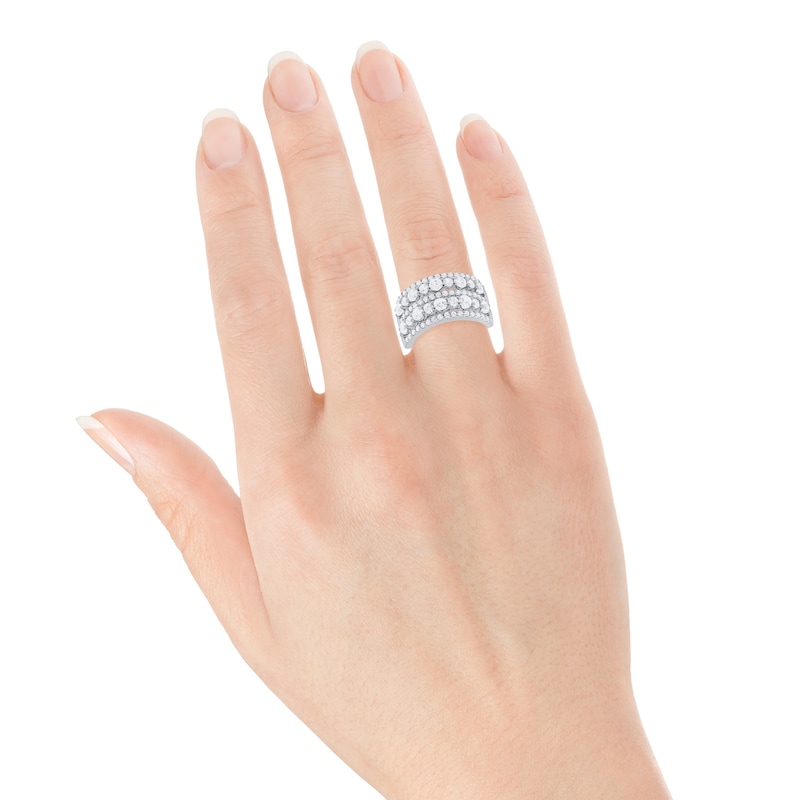 Main Image 4 of Now + Forever Diamond Multi-Row Anniversary Ring 2 ct tw 14K White Gold