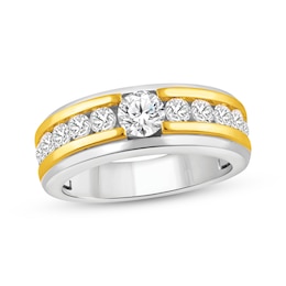 Men's Lab-Created Diamonds by KAY Wedding Ring 1-1/2 ct tw 14K Two-Tone Gold