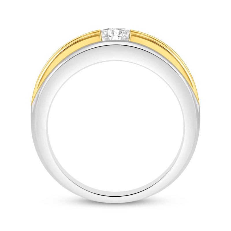 Main Image 3 of Men's Now + Forever Lab-Grown Diamonds Wedding Ring 1-1/2 ct tw 14K Two-Tone Gold