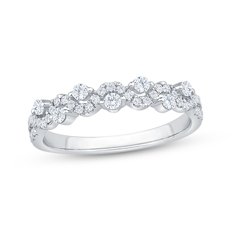 Main Image 1 of Diamond Twist Anniversary Ring 3/8 ct tw 14K White Gold