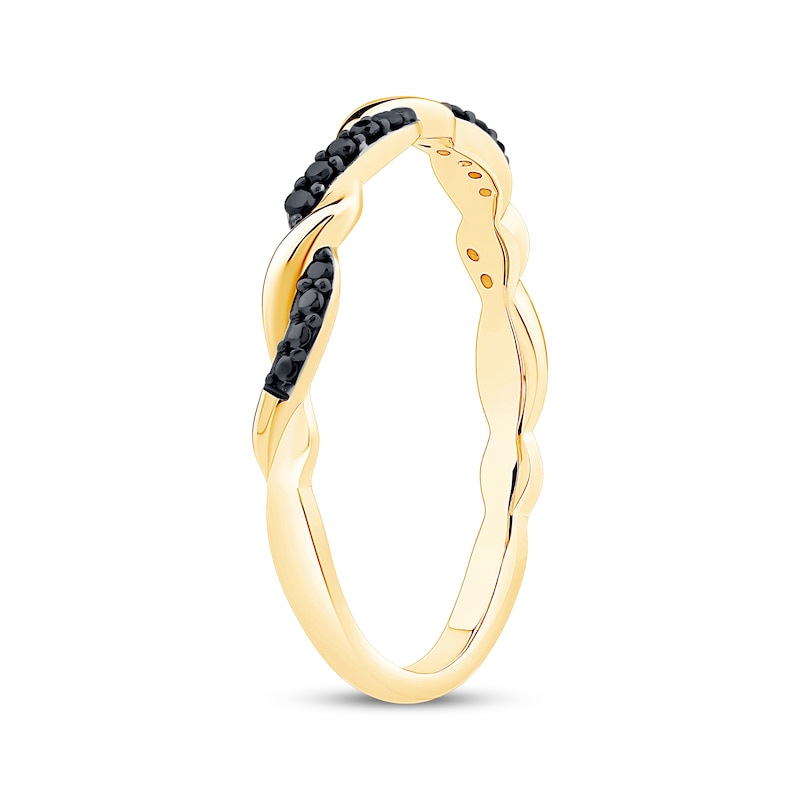 Black Diamond Twist Anniversary Ring 1/15 ct tw 10K Yellow Gold
