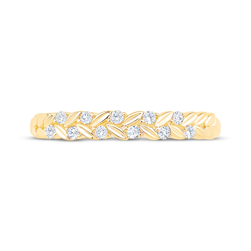 Main Image 3 of Diamond Leaf Anniversary Ring 1/8 ct tw 10K Yellow Gold