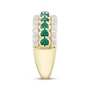 Thumbnail Image 1 of Natural Emerald & Diamond Anniversary Ring 1/2 ct tw 10K Yellow Gold